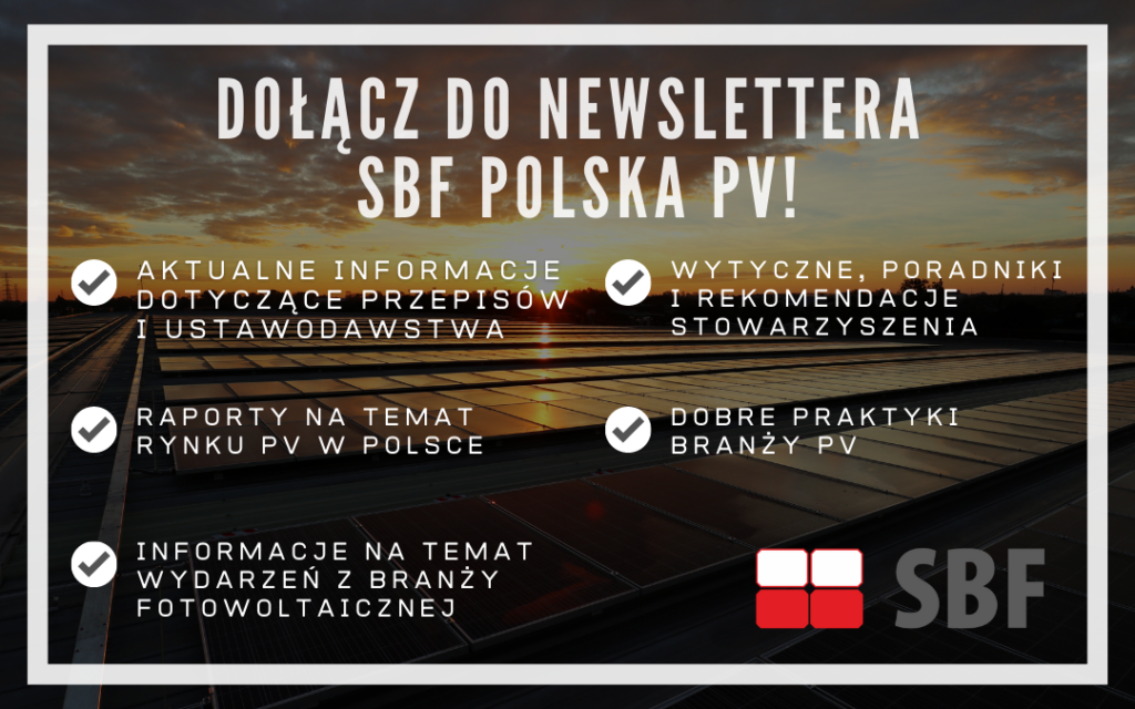 Bądź na bieżąco i zapisz się do newslettera Stowarzyszenia Branży Fotowoltaicznej POLSKA PV!