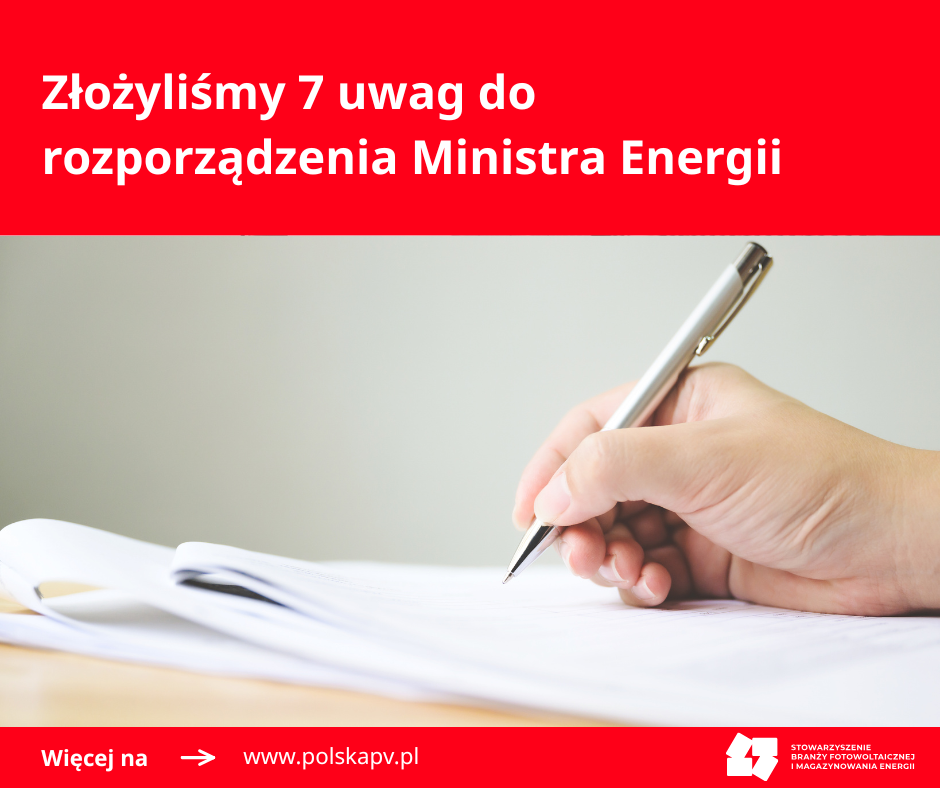 SBFiME składa 7 uwag do rozporządzenia Ministra Energii